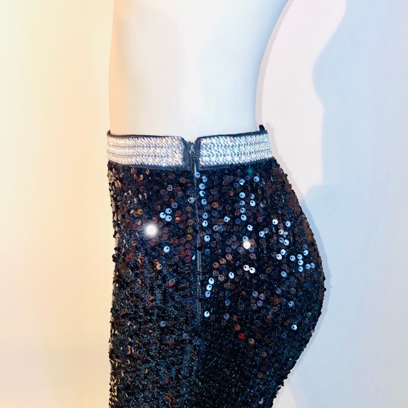 Sequins black and stone fitted pants - Picture 3 of 5